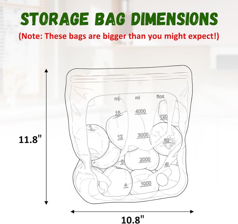 SiliSea Reusable Premium Silicone Food Storage Gallon Bag 135oz,XXL - 2 PCS Food Storage Bag,Freezer Container,Sous Vide,Kitchen Organization,And Meal Prep Bags Microwave,Dishwasher,Oven Safe, BPA Free - Image 2